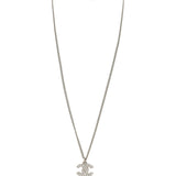 Chanel CC Crystal Pendant Necklace | Silver