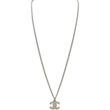 Chanel CC Crystal Pendant Necklace | Silver