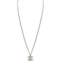 Chanel CC Crystal Pendant Necklace | Silver