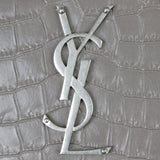 Saint Laurent Sunset Medium Croc-Embossed Harwdare