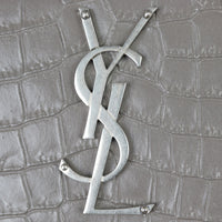 Saint Laurent Sunset Medium Croc-Embossed Harwdare