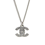 Chanel CC Crystal Pendant Necklace | Silver