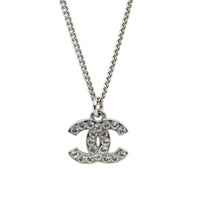 Chanel CC Crystal Pendant Necklace | Silver