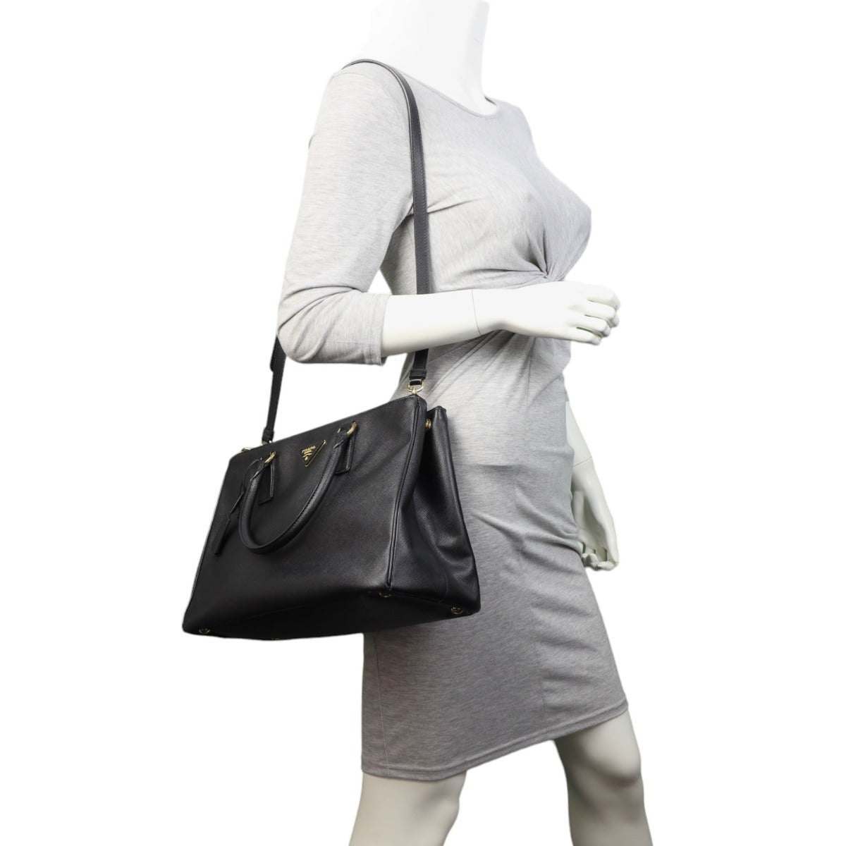 Prada Saffiano Lux Galleria Double Zip Tote Medium