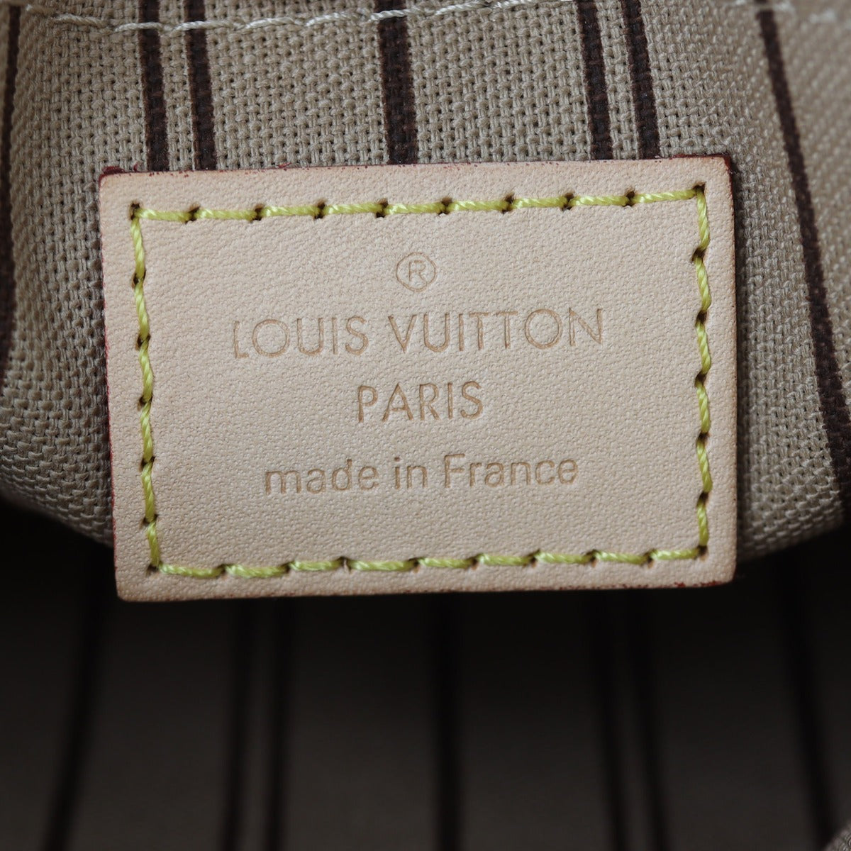 Louis Vuitton Neverfull Pochette Monogram Interior Stamp
