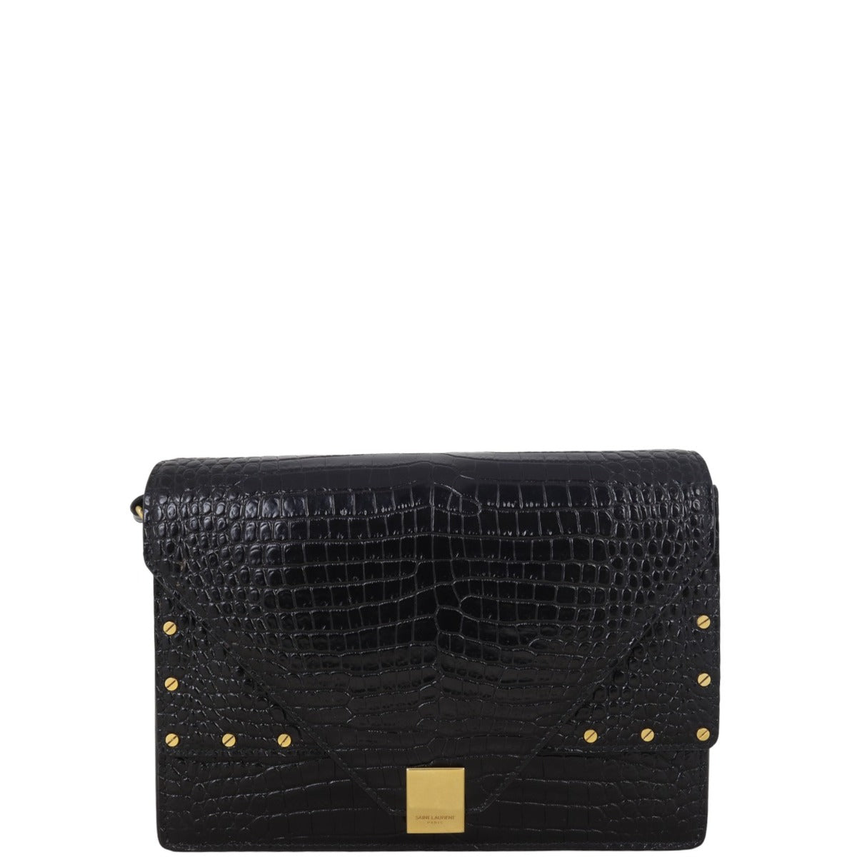 Saint Laurent Margaux Shoulder Bag Croc-Embossed