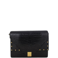 Saint Laurent Margaux Shoulder Bag Croc-Embossed