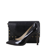 Saint Laurent Margaux Shoulder Bag Croc-Embossed