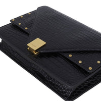 Saint Laurent Margaux Shoulder Bag Croc-Embossed