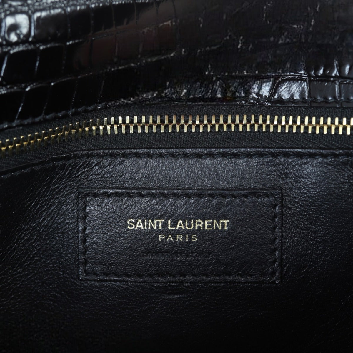 Saint Laurent Margaux Shoulder Bag Croc-Embossed