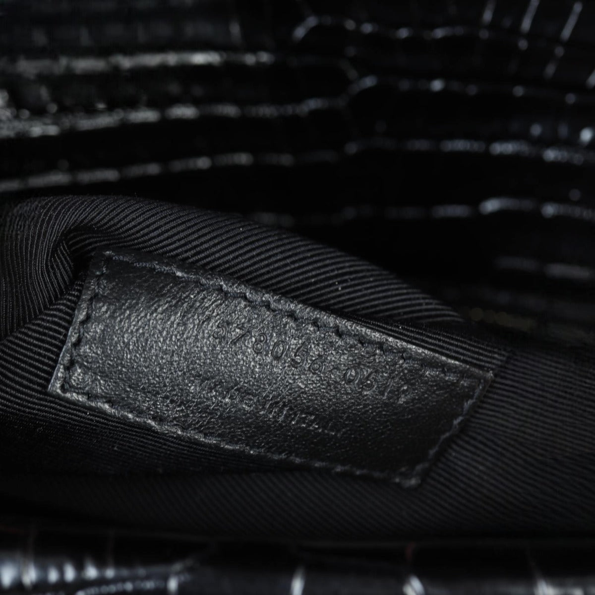 Saint Laurent Margaux Shoulder Bag Croc-Embossed