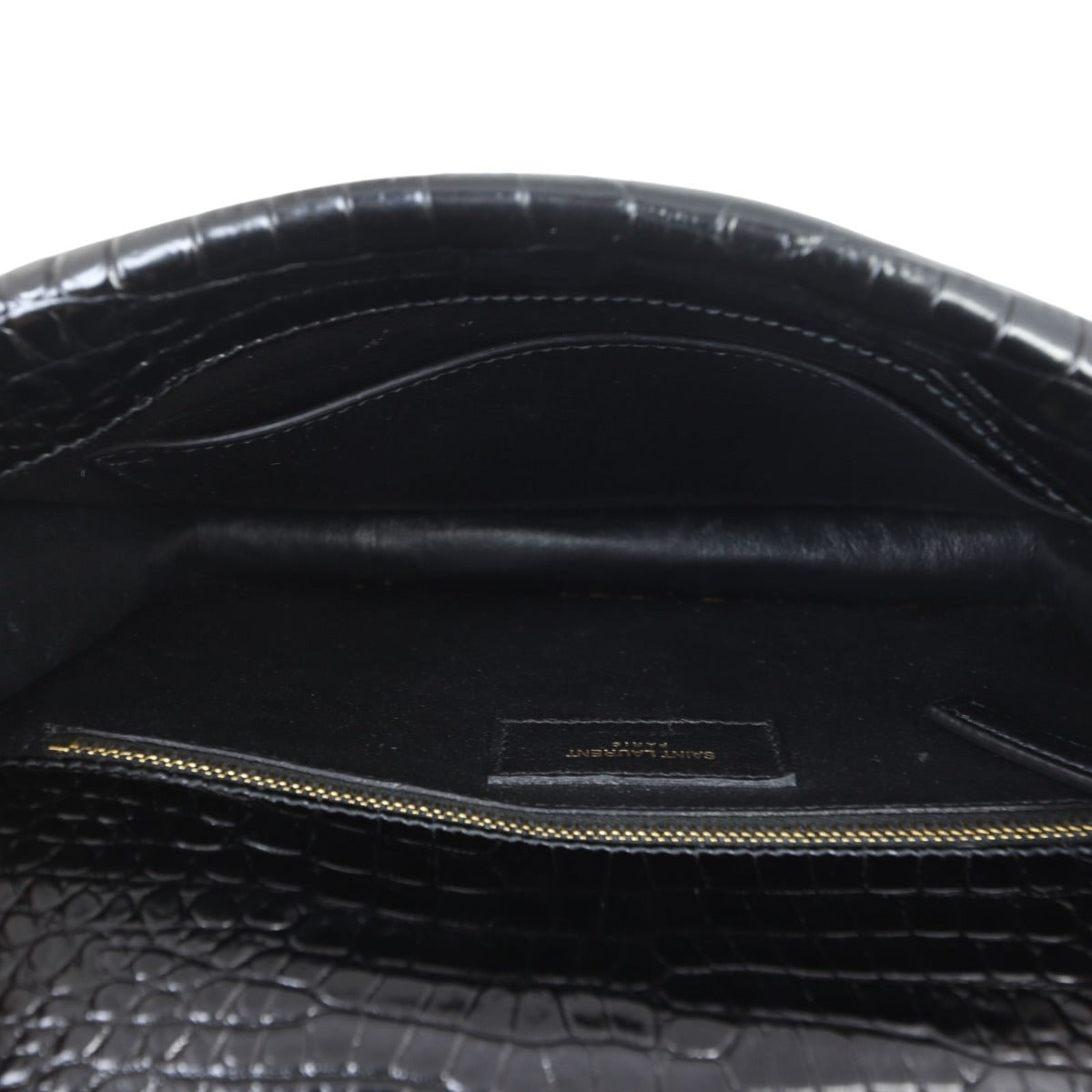 Saint Laurent Margaux Shoulder Bag Croc-Embossed