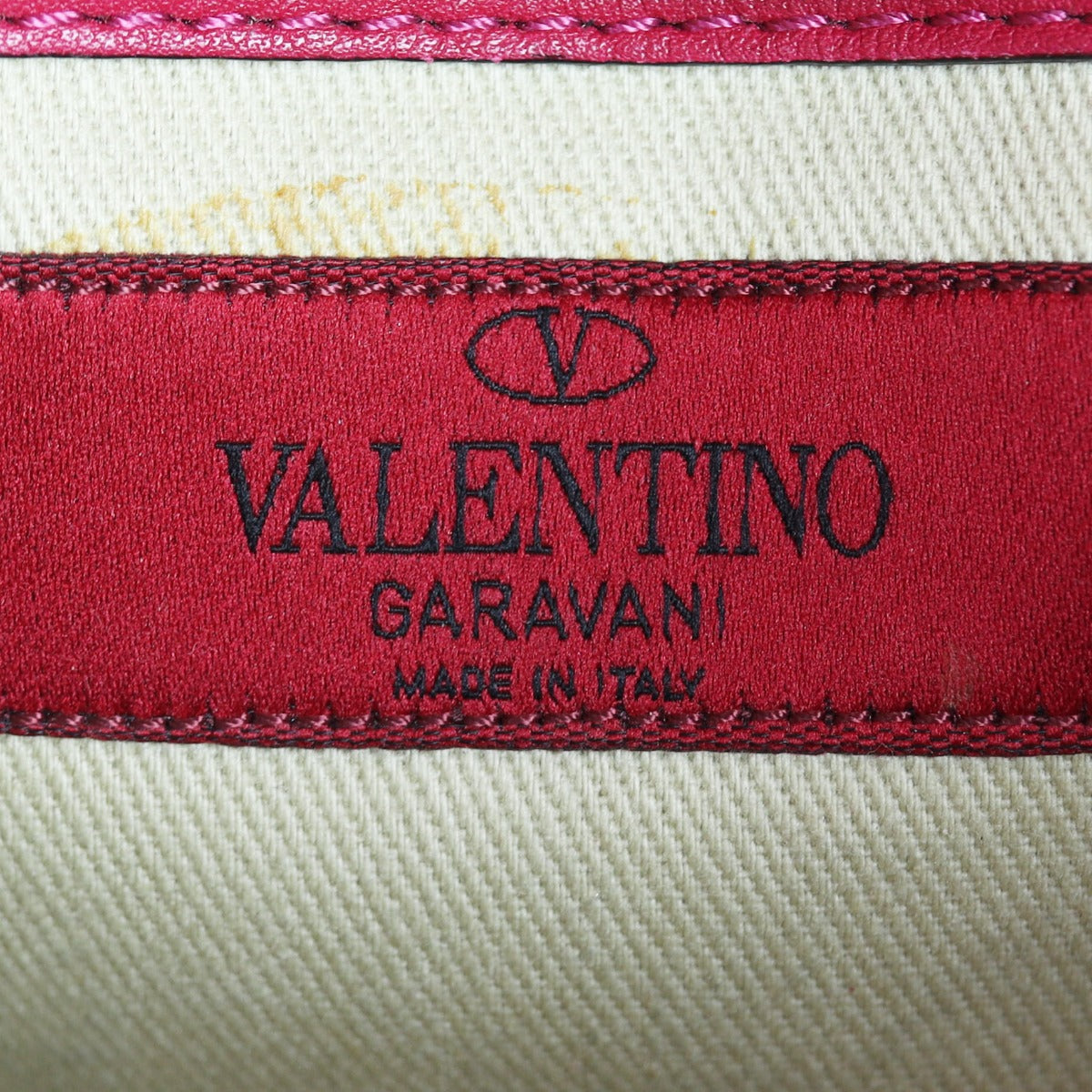Valentino Glam Lock Medium Shoulder Bag Interior Stamp