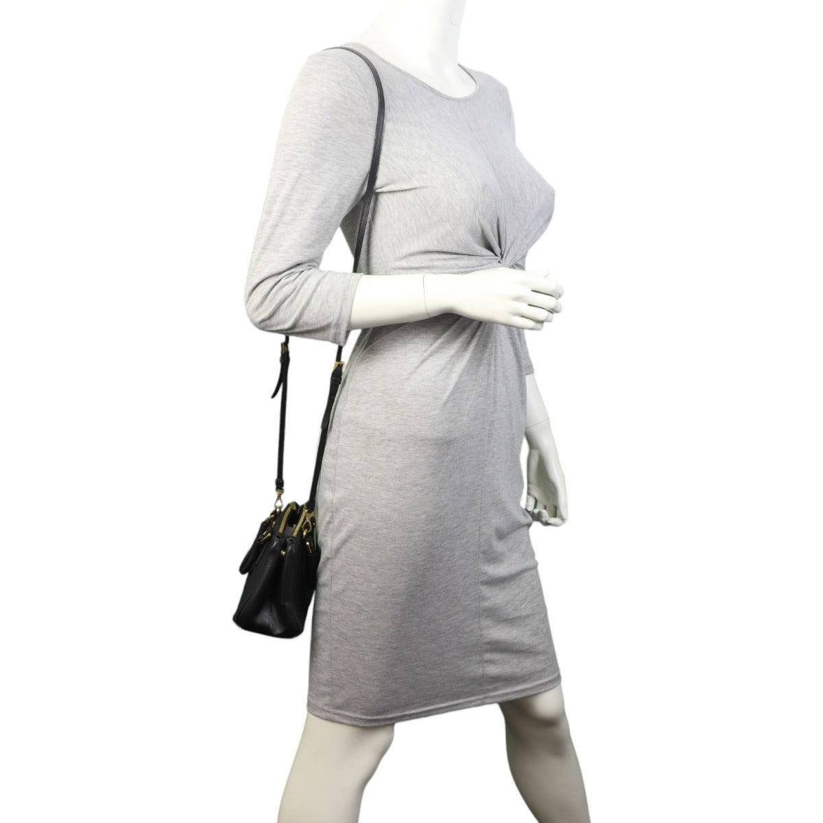 Prada Saffiano Lux Galleria Double Zip Tote Micro