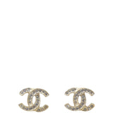 Chanel CC Crystal Stud Earrings