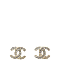 Chanel CC Crystal Stud Earrings