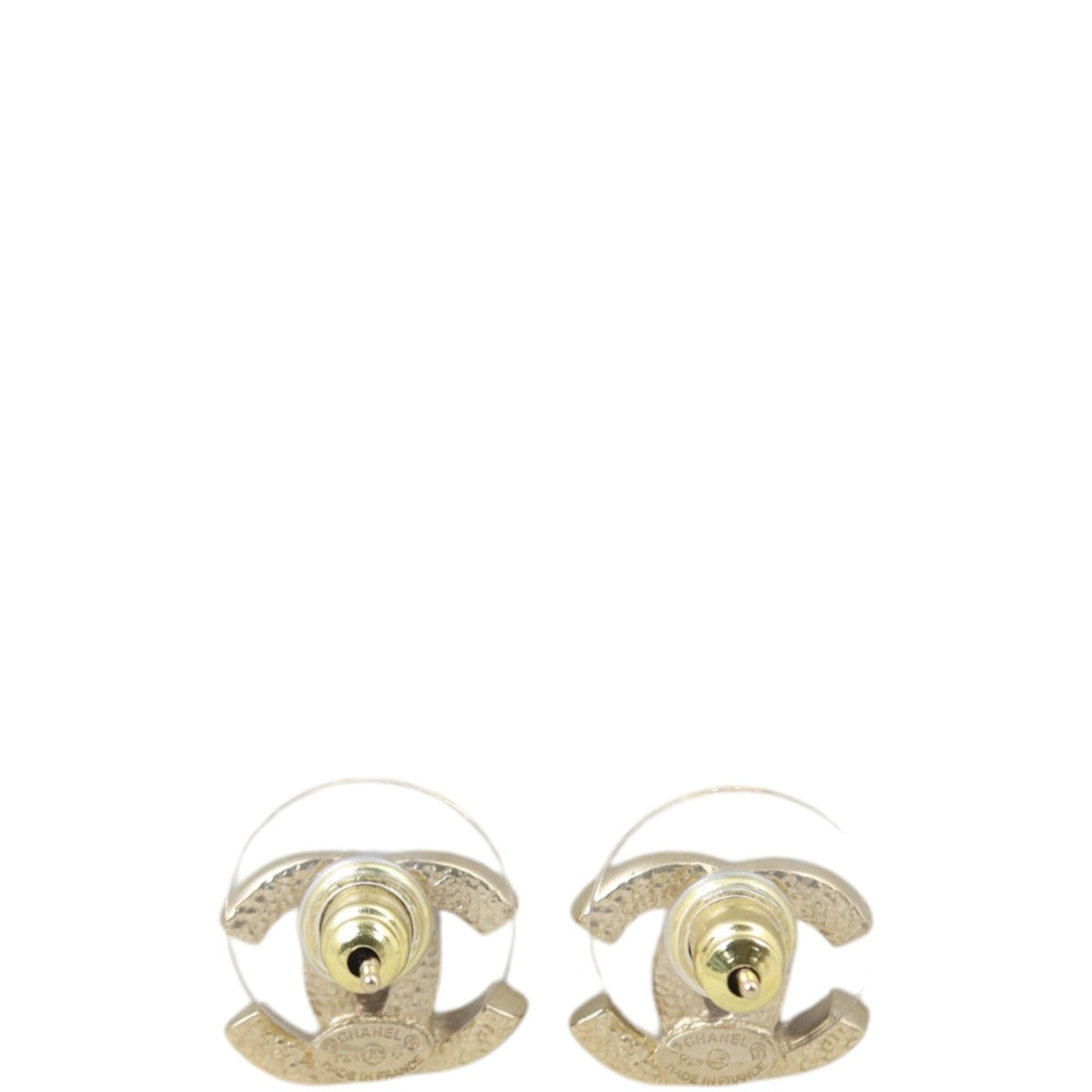 Chanel CC Crystal Stud Earrings