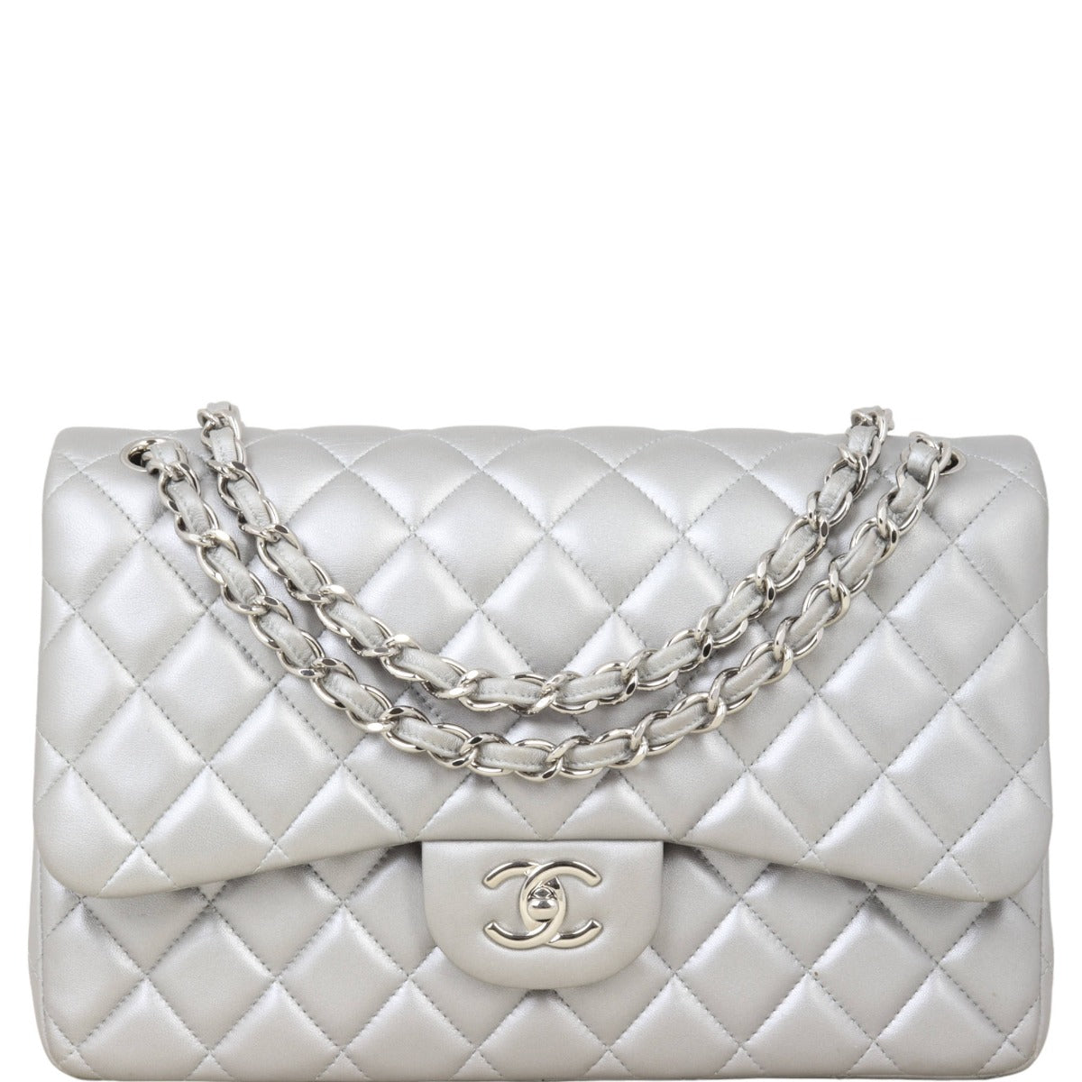 Chanel Classic Double Flap Jumbo | Silver