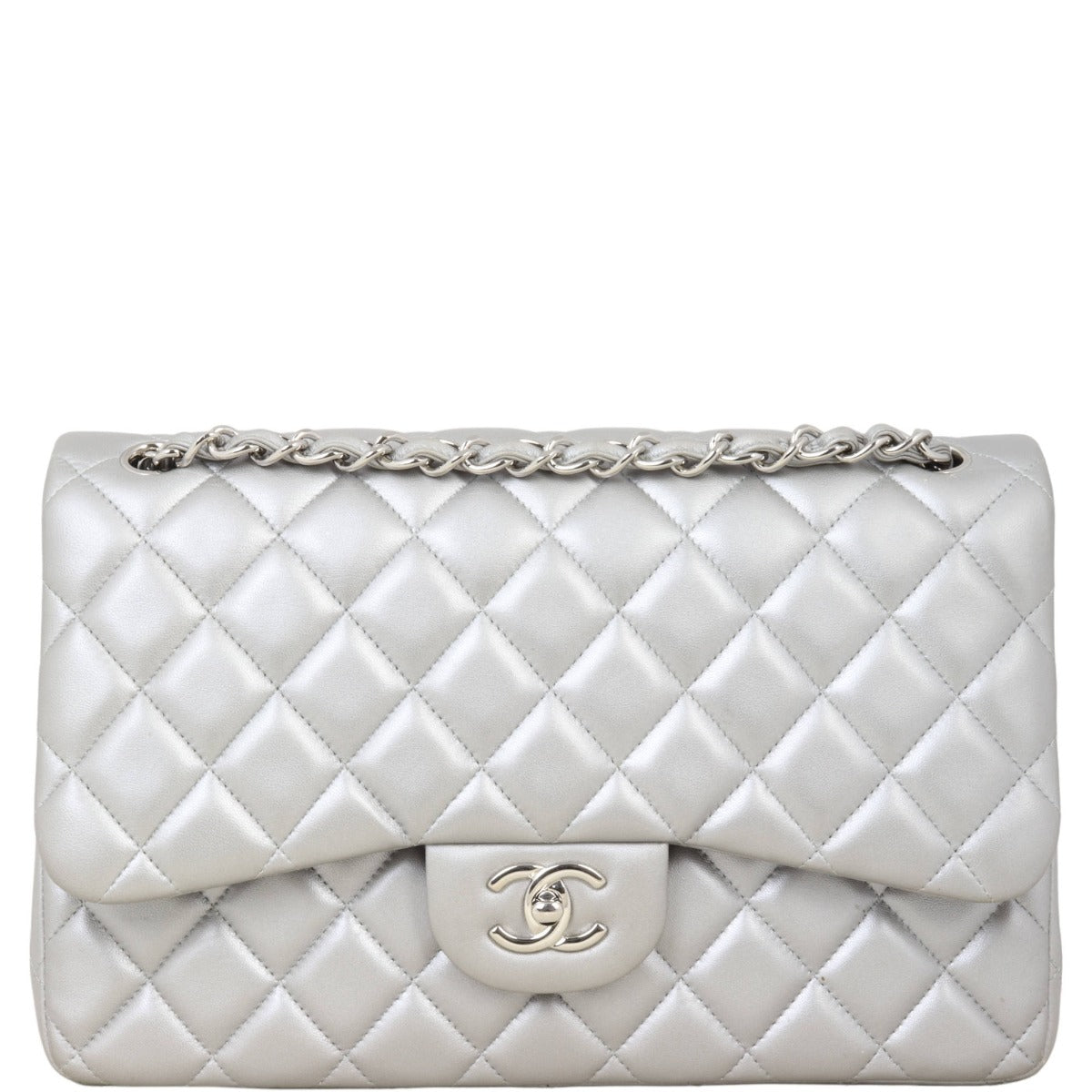 Chanel Classic Double Flap Jumbo | Silver