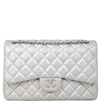 Chanel Classic Double Flap Jumbo | Silver