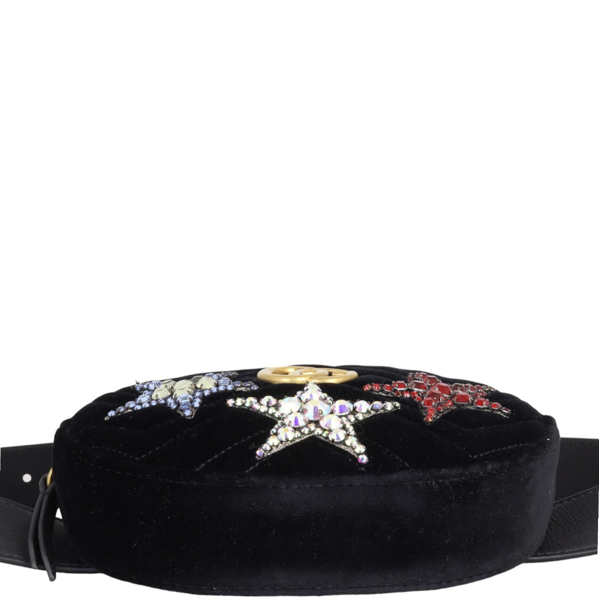 Gucci GG Marmont Belt Bag Crystal Star Velvet