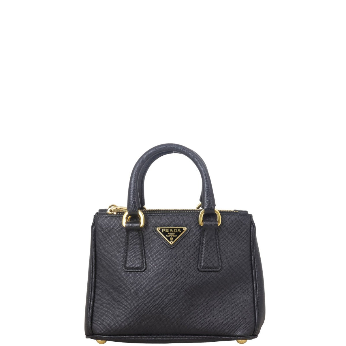 Prada Saffiano Lux Galleria Double Zip Tote Micro