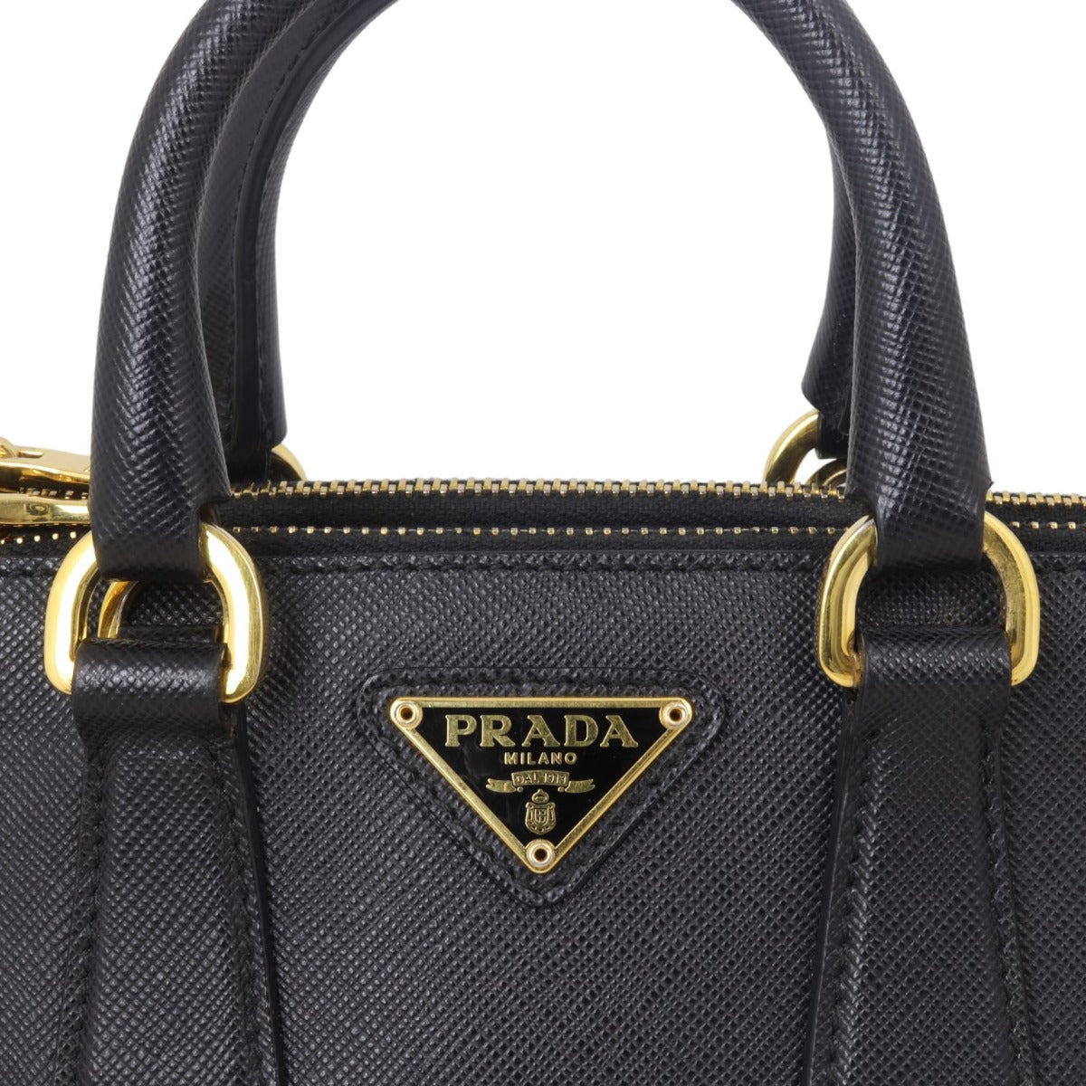 Prada Saffiano Lux Galleria Double Zip Tote Micro