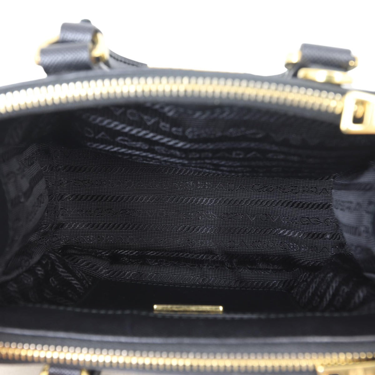 Prada Saffiano Lux Galleria Double Zip Tote Micro