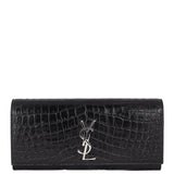 Saint Laurent Monogram Kate Clutch Croc-Embossed