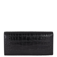 Saint Laurent Monogram Kate Clutch Croc-Embossed