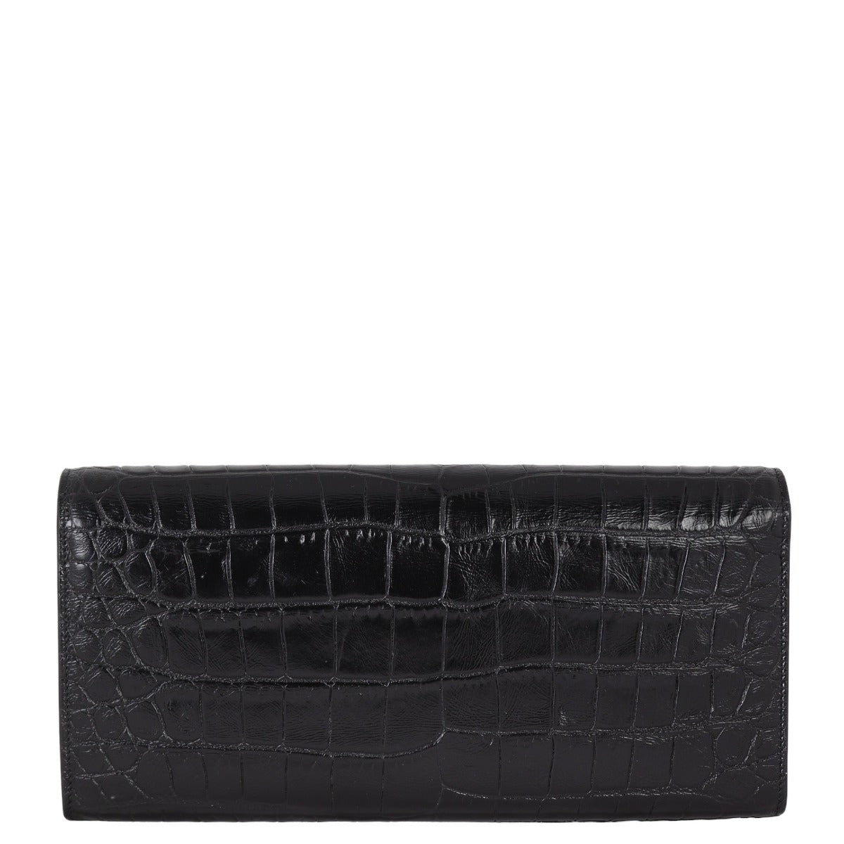 Saint Laurent Monogram Kate Clutch Croc-Embossed