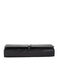 Saint Laurent Monogram Kate Clutch Croc-Embossed