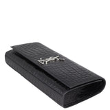 Saint Laurent Monogram Kate Clutch Croc-Embossed