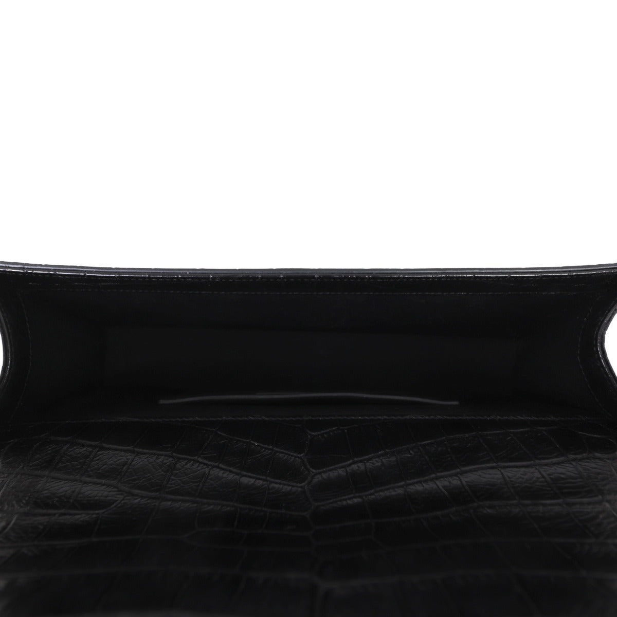 Saint Laurent Monogram Kate Clutch Croc-Embossed