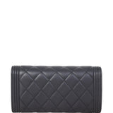 Chanel Boy Long Flap Wallet | Black Lambskin