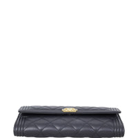 Chanel Boy Long Flap Wallet | Black Lambskin