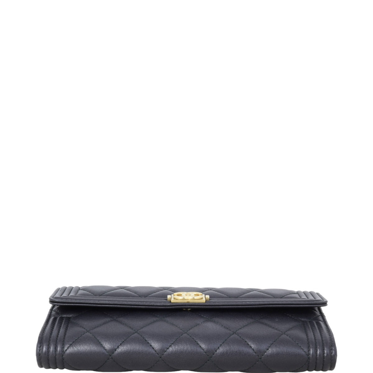 Chanel Boy Long Flap Wallet | Black Lambskin