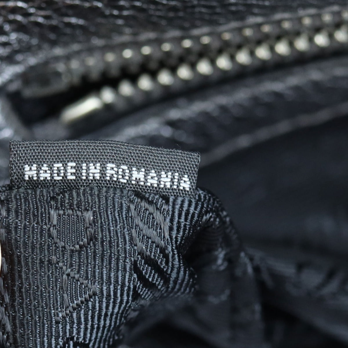 Prada Vitello Daino Small Zip Tote Interior Stamp