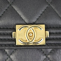 Chanel Boy Long Flap Wallet | Black Lambskin