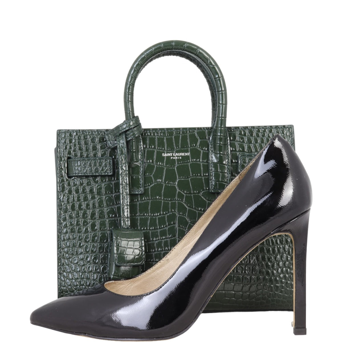 Saint Laurent Sac de Jour Nano Croc-Embossed