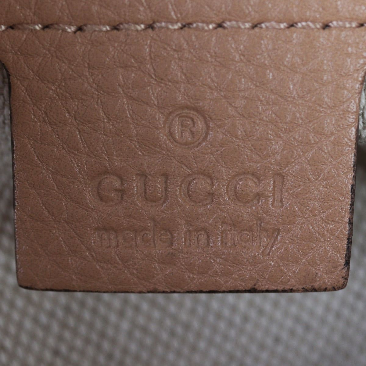 Gucci Soho Chain Tote Python Interior Stamp