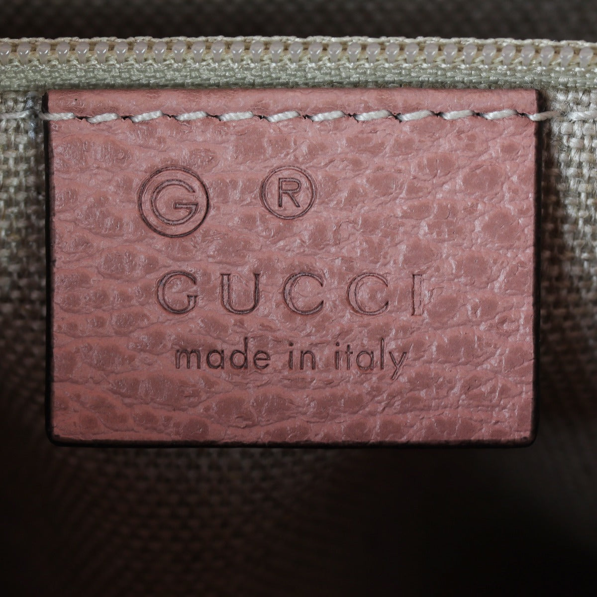 Gucci Interlocking G Top Handle Bag Interior Stamp