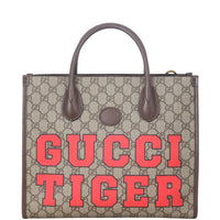 Gucci Tiger GG Supreme Interlocking G Tote Small