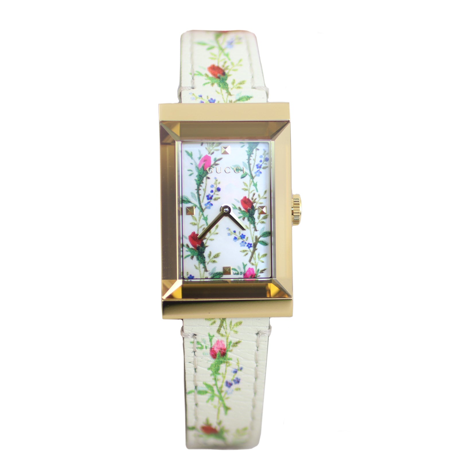 Gucci G-Frame Floral Watch Front