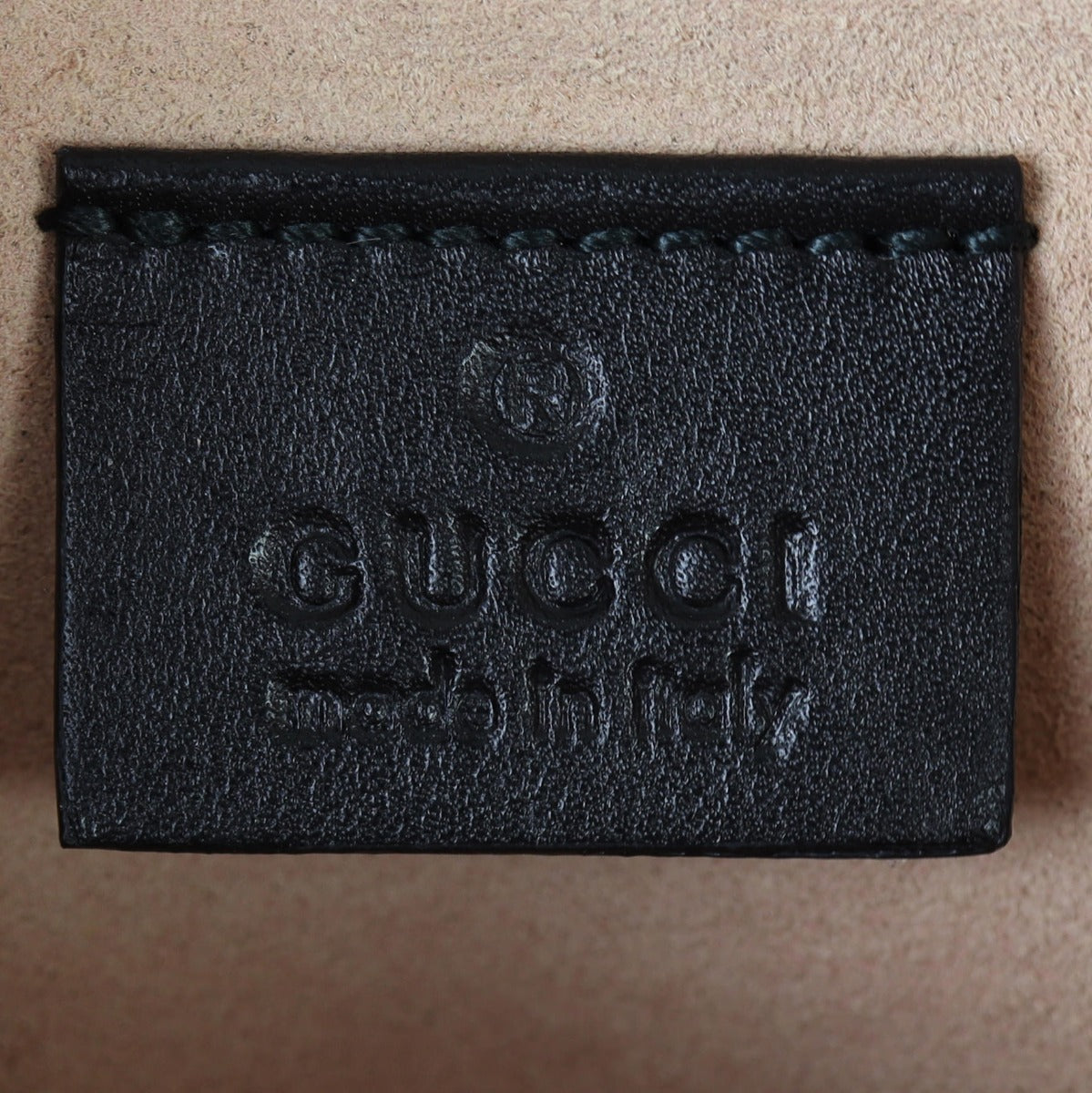 Gucci GG Marmont Matelasse Mini Chain Bag Interior Stamp