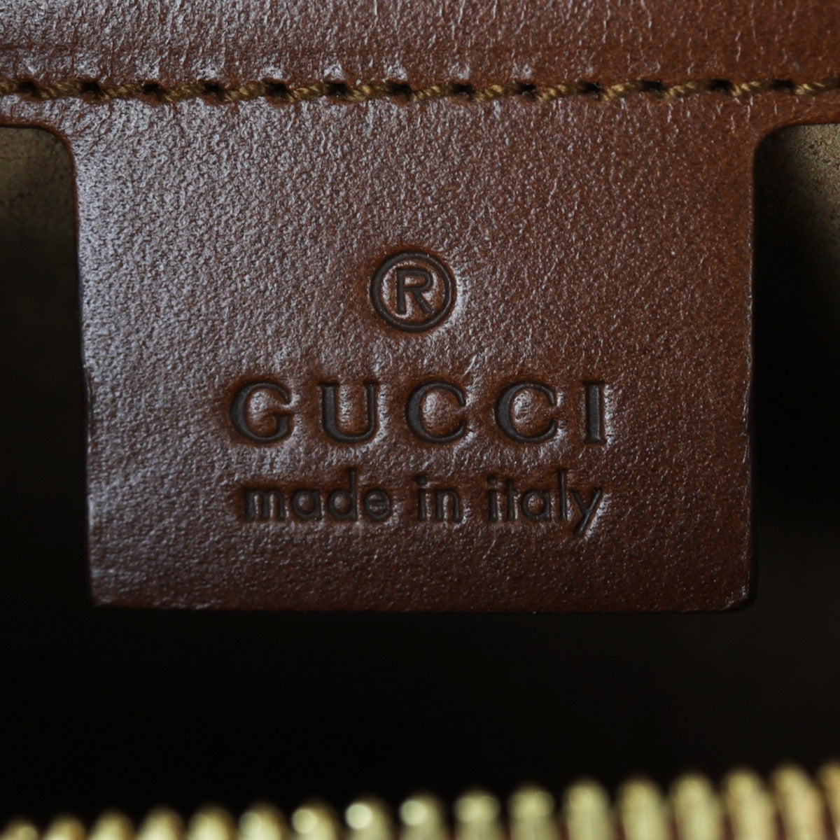 Gucci GG Supreme Medium Boston Bag Interior Stamp