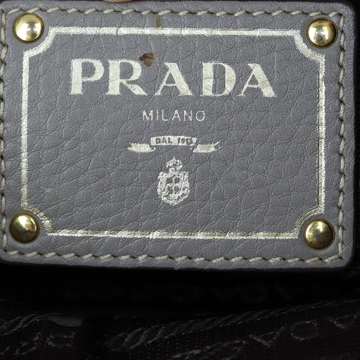 Prada Vitello Daino Satchel Interior Stamp