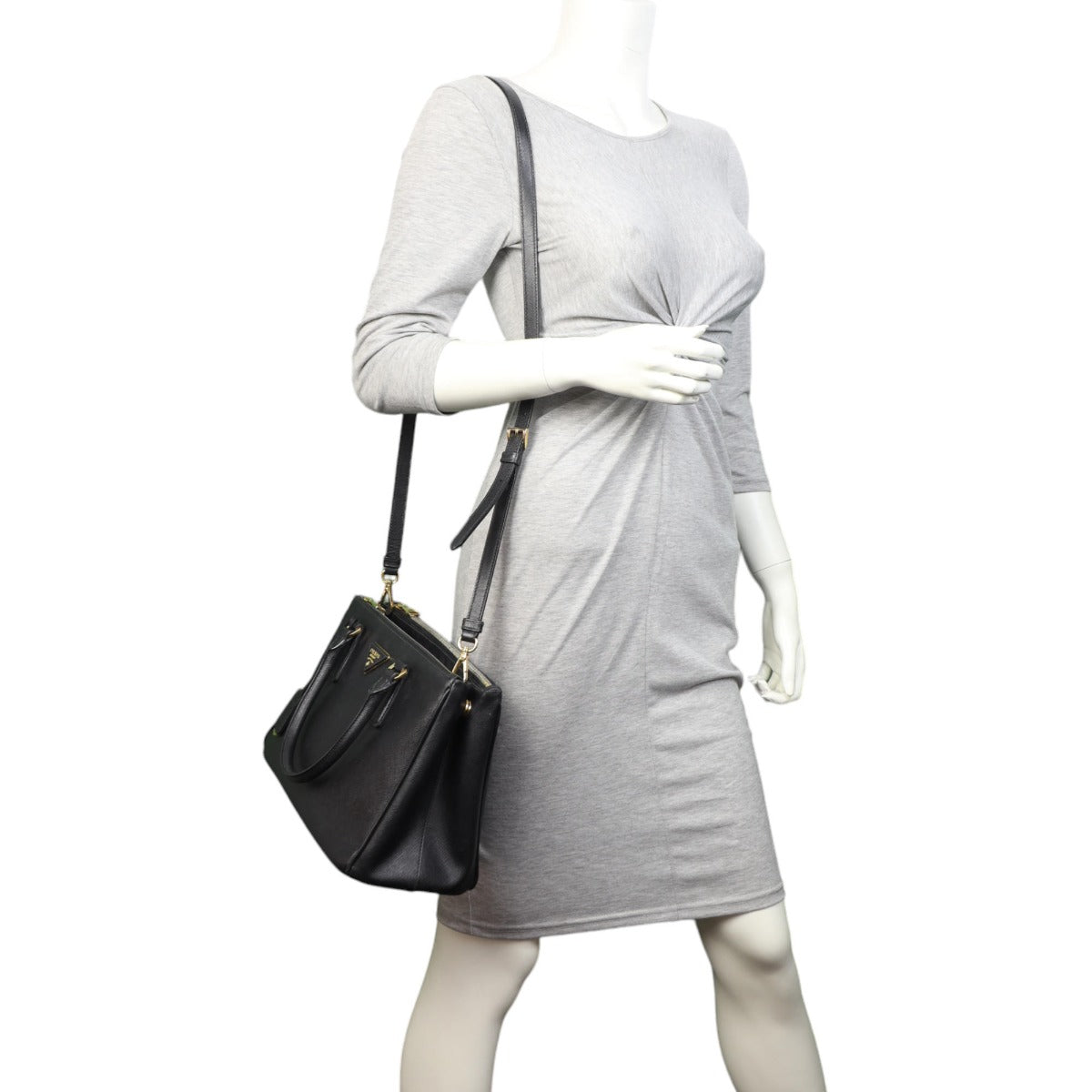 Prada Saffiano Lux Galleria Double Zip Tote Small