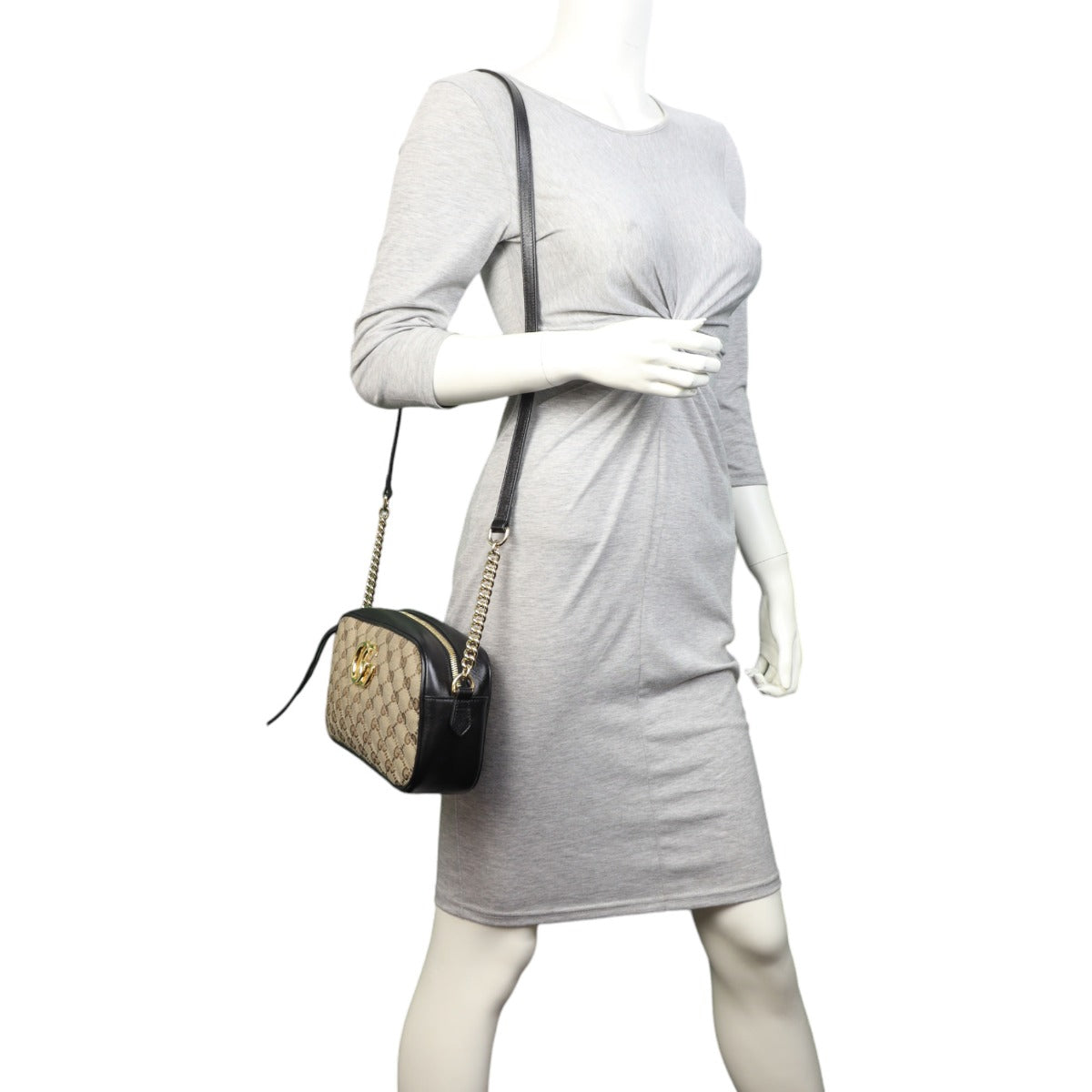 Gucci GG Canvas Marmont Diagonal Small Camera Bag