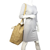 Chanel Quilted CC Drawstring Bucket Bag | Beige